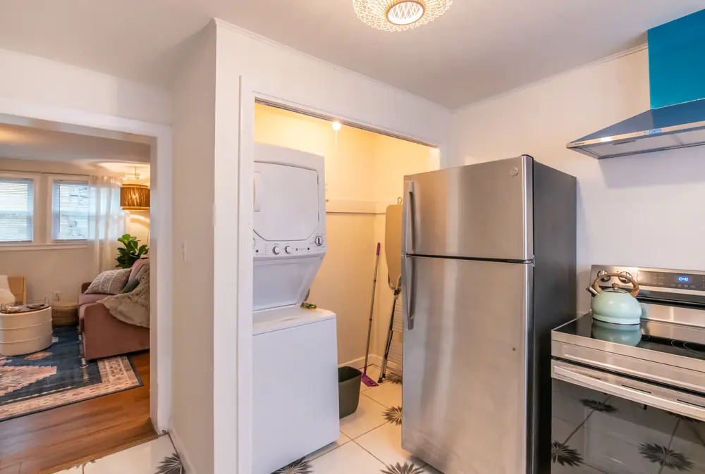 Unit B stacked washer and dryer